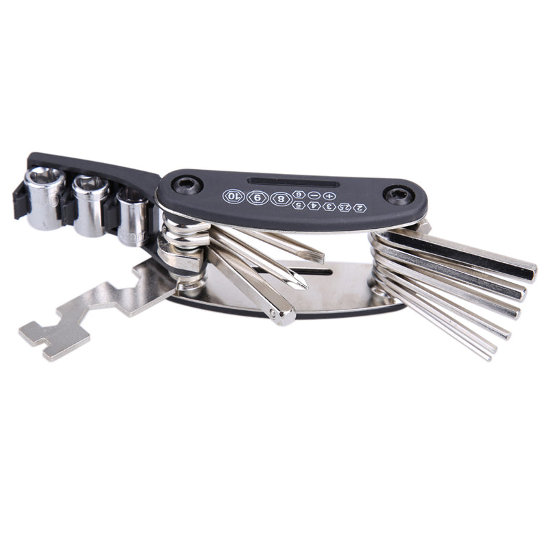 15 in 1 Bicycle Repair Tool Set MTB Bike Hex Spoke Cycling Kit Wrench Screwdriver Chain Carbon steel bicycle Multifunction Tool-ebowsos