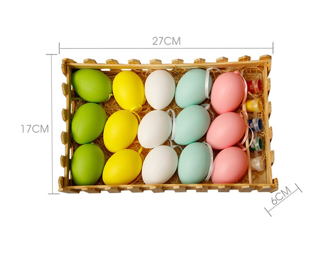 15Pcs DIY Easter Egg Hanging Ornaments Cute Egg Ornaments Easter Hanging Egg With Pen And Paints For Children's Creation-ebowsos