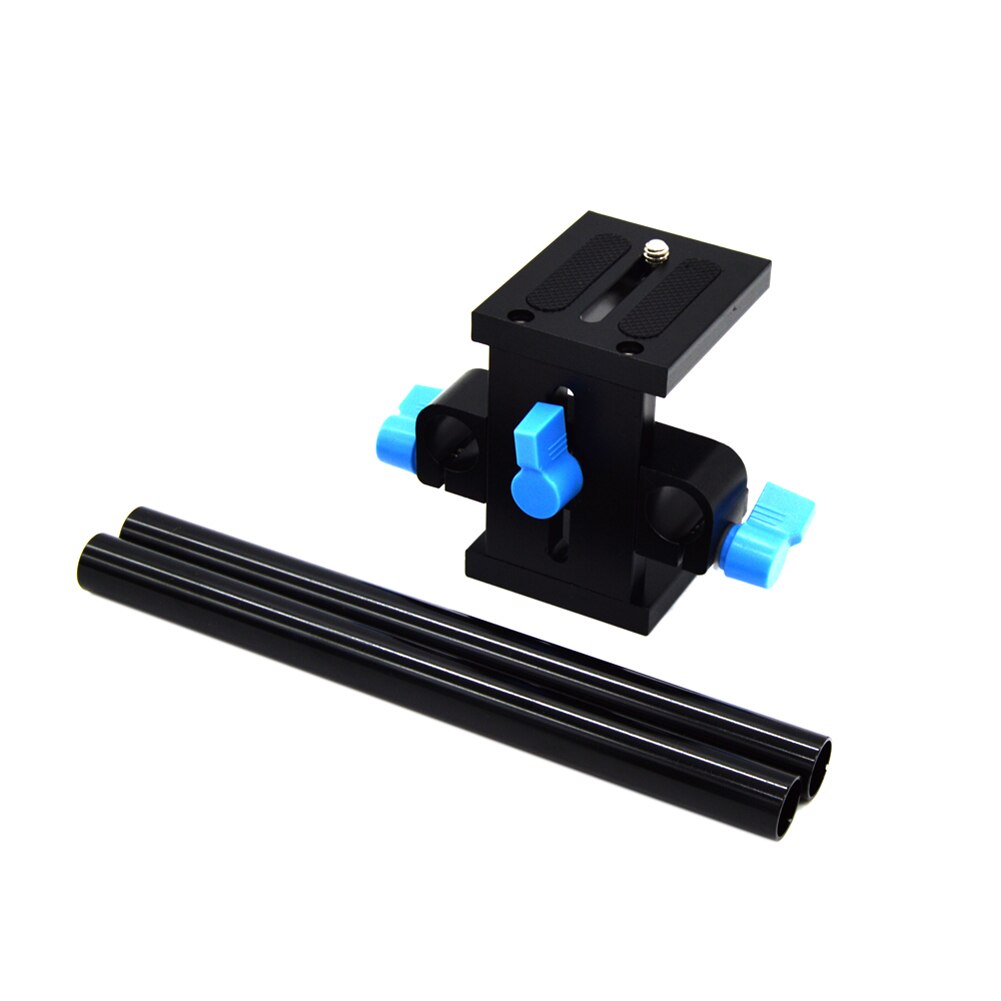 15mm Rail Rod Support System Baseplate Mount for Canon DSLR Follow Focus Rig 5D2 5D 5D3 7D 15mm Rod Rail Rig Support - ebowsos