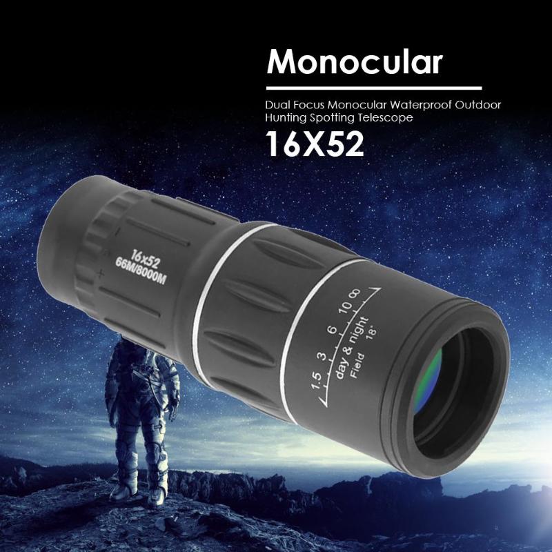 16X52 Dual Focus Monocular Outdoor Hunting Spotting Scope Telescope For Hunting Watching Camping Telescope Sightseeing Concerts-ebowsos