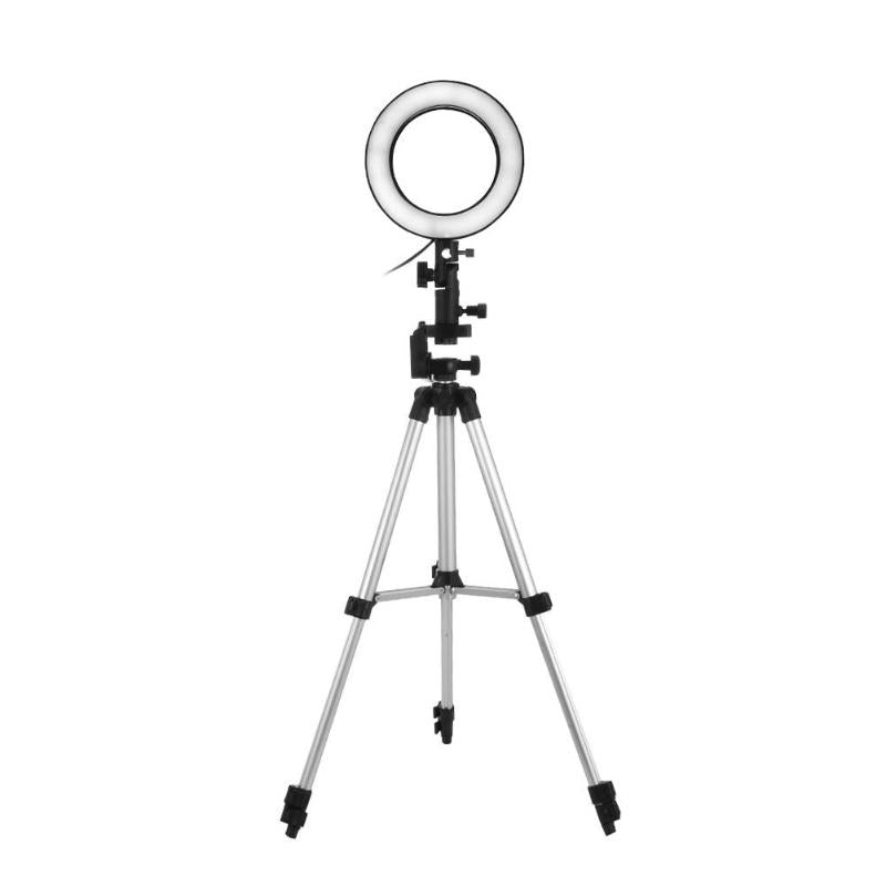 16cm Studio Camera Ring Light Photo Phone Video Light Lamp with Tripods Selfie Stick Annular Fill Light High Quality Ring Light - ebowsos