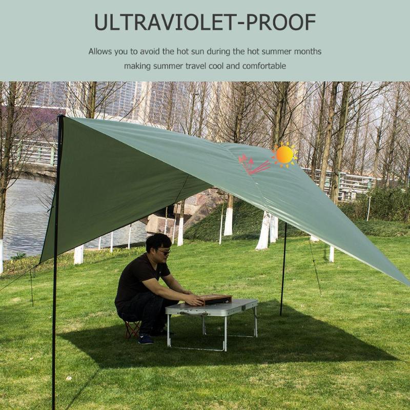 19 In 1 Ultralight Tarp Outdoor Camping Survival Sun Shelter Shade Awning Silver Coating Pergola Waterproof Beach Tent-ebowsos