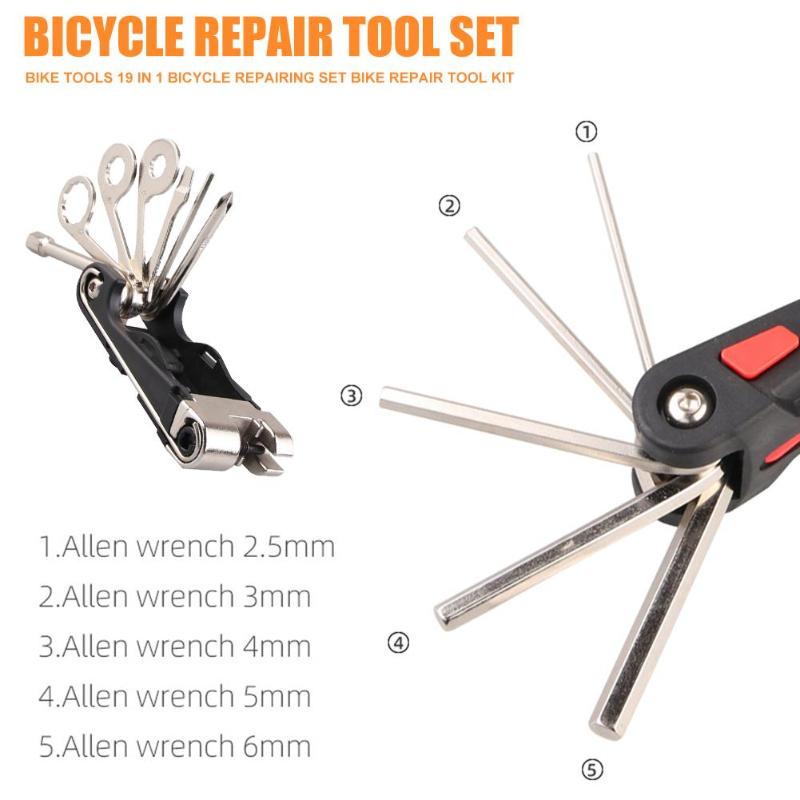 19 in 1 Cycling Wrench Screwdriver Set Durable Classic Practical Skillful Manufacture Outdoor Bicycle Bike Repair Spanner Tools-ebowsos