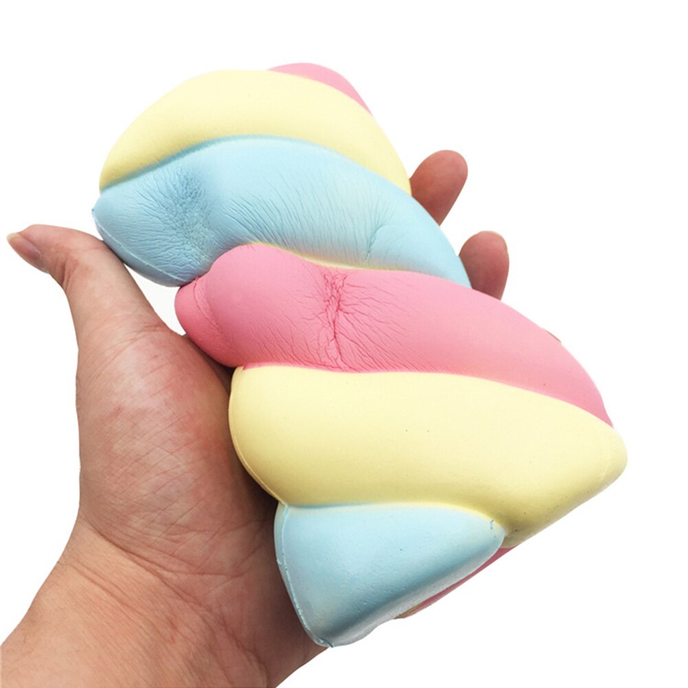 1PC 14.5cm Super Slow Rising Squeeze Squeeze Toy Rainbow Marshmallow Bread Shape Stress Reliever Kid Squeeze Toy Gift Decoration-ebowsos