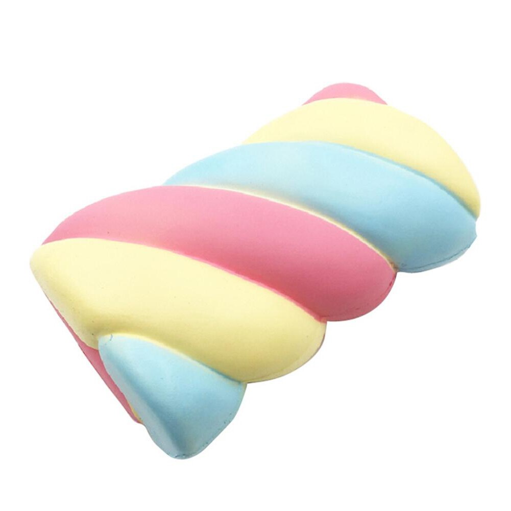 1PC 14.5cm Super Slow Rising Squeeze Squeeze Toy Rainbow Marshmallow Bread Shape Stress Reliever Kid Squeeze Toy Gift Decoration-ebowsos