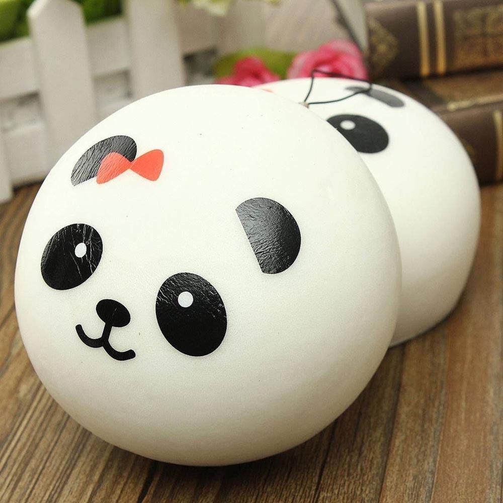 1PC Panda Steamed Bun Bread Squeeze Toy Charms Squishies Cell Phone Straps FaceKey Strap Decor Bag Parts Decor Accessories-ebowsos