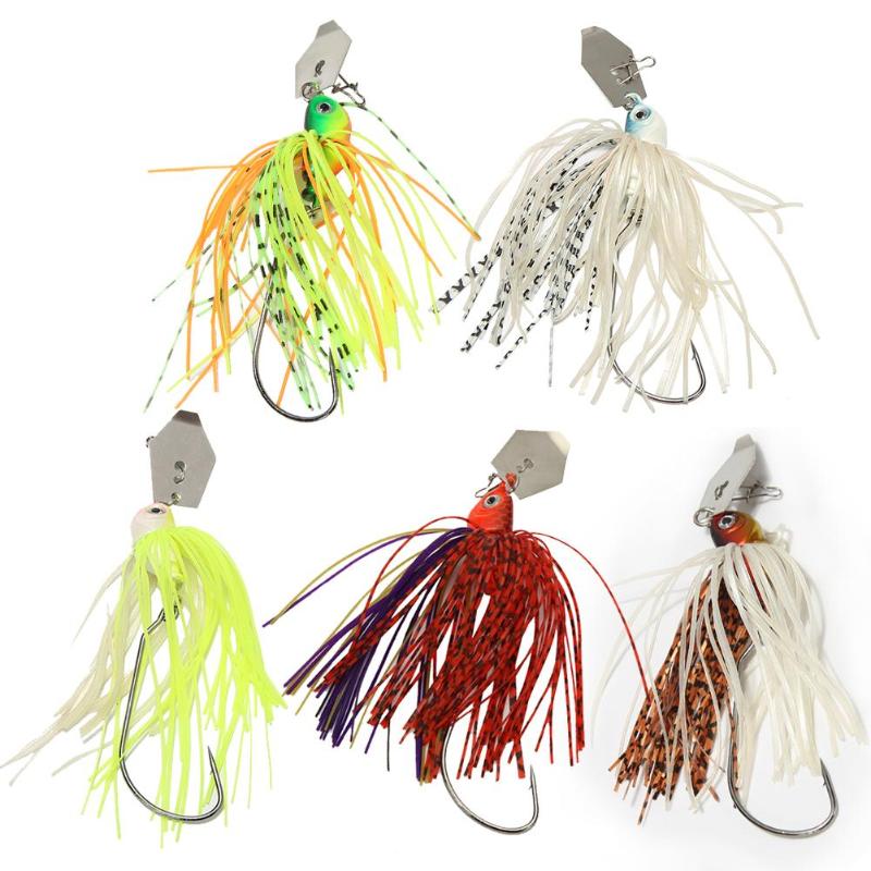 1PCS Fishing Lure Spinnerbaits Rotating Sequins Lead Head Fluff Artificial Fishing Lure Bait Fake bait Bionic,8.5cm 17g,9.5cm 7g-ebowsos