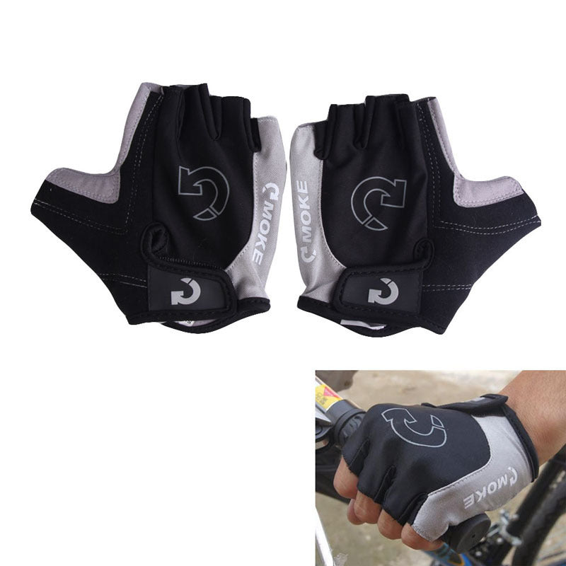 1Pair Half Finger Cycling Gloves Anti-Slip Cycling Gel Bicycle Riding Gloves For MTB Road Mountain Bike Glove Anti Shock Sport-ebowsos