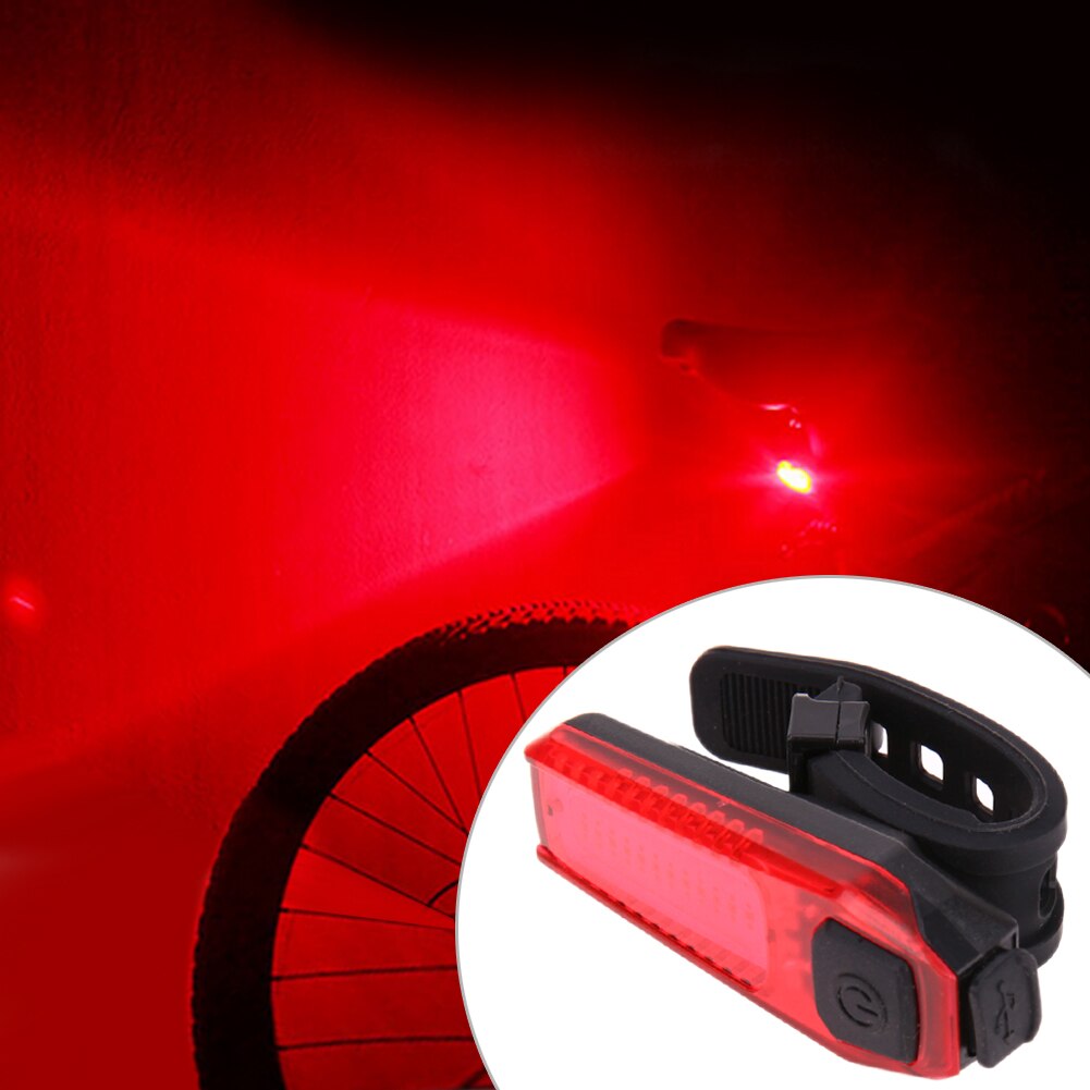 1Pc Bicycle Rear Light USB RechargeableBike Taillight Safety Warning Lights Cycling Lamp Bicycle Accessories-ebowsos