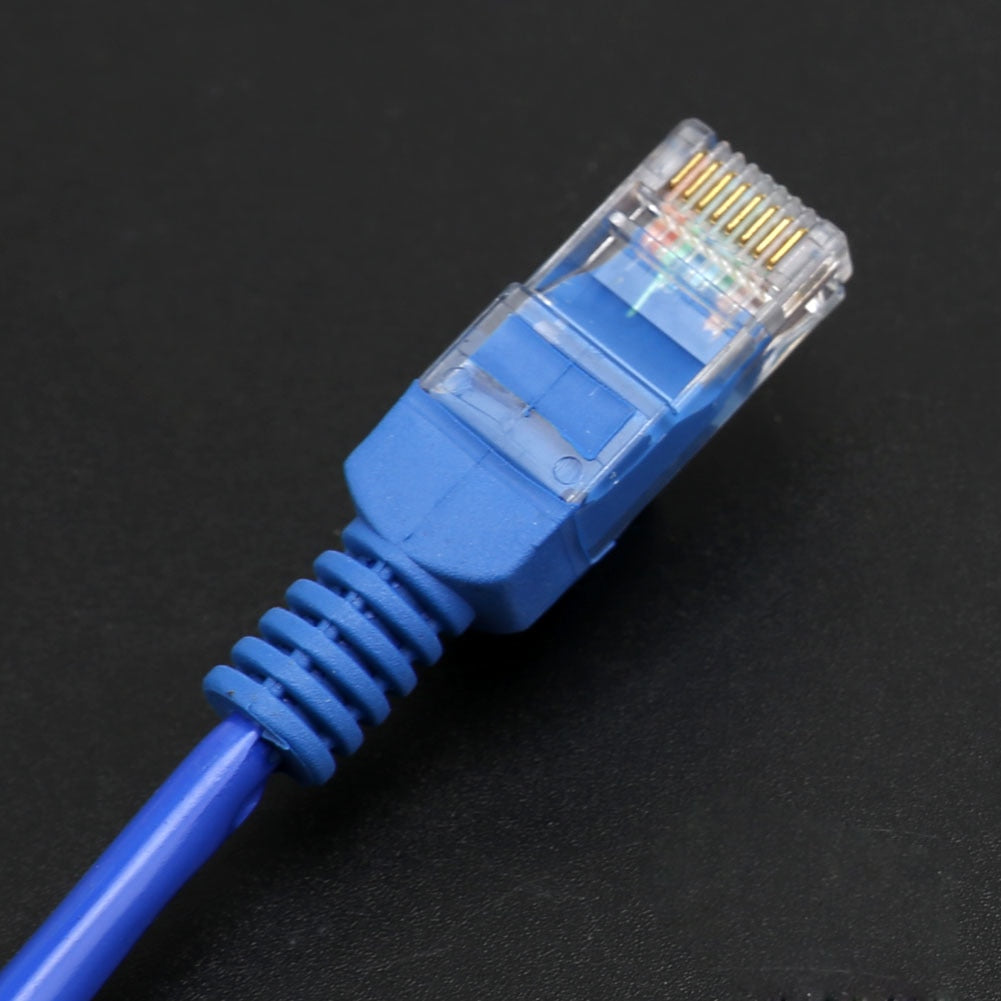 1Pc High Speed 2m Round UTP Cat.5 Flat Ethernet Network  Cable RJ45 Patch LAN Cord Wire for PC Laptop Router - ebowsos
