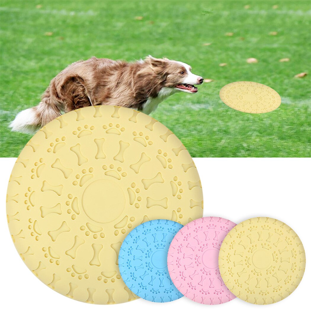 1Pc Pet Flying Disc Multi-Purpose Interactive Dog Disc Toy Dog Training Toy Dog Bowl Pet Interactive Supplies Yellow Pink Blue-ebowsos