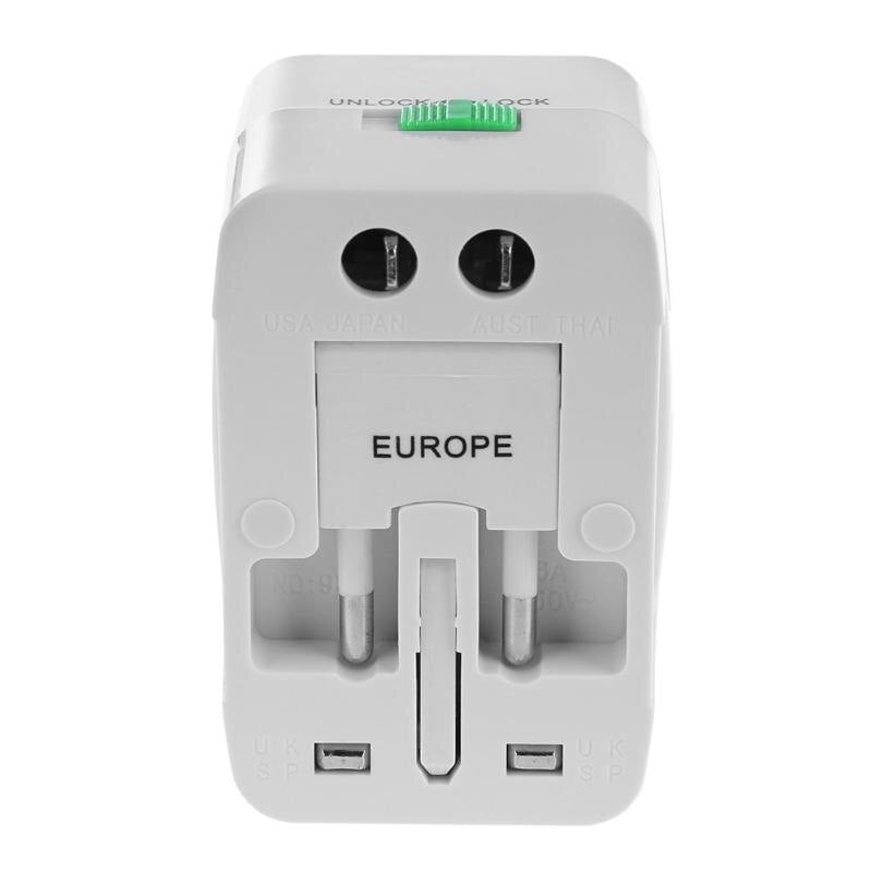 1Pc Universal Worldwide All in One Mobile Phone Charger Travel Wall AC Power Plug Adapter with Dual USB Charging Ports Promotion - ebowsos