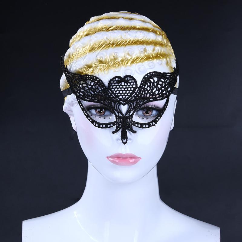 1Pc Women Costume Eye Mask Sexy Lace Eye Mask Venetian Masquerade Ball Halloween Party Fancy Dress Costume Party Supplies - ebowsos