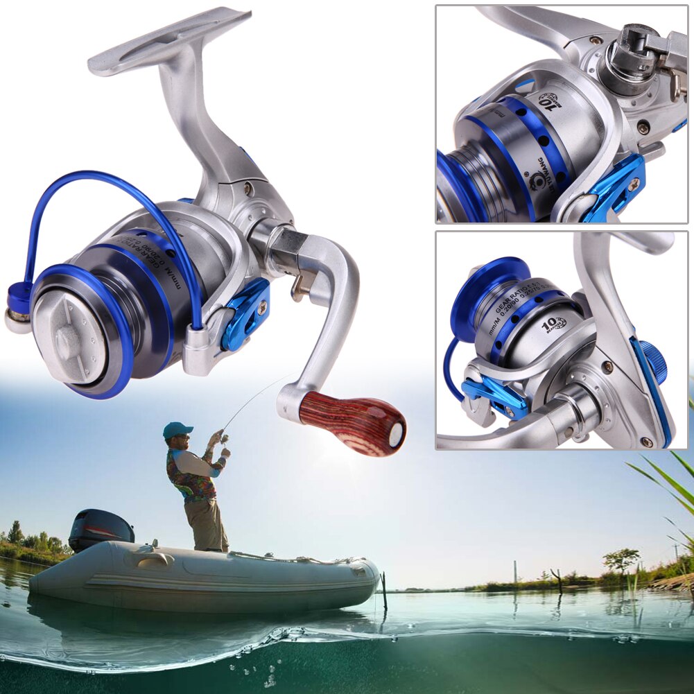 1Pcs Blue Mini Spinning Fishing Reel 10BB Fish Wheel Gear Ratio 5.5:1 Sea Fishing Reels Tackle Tools-ebowsos