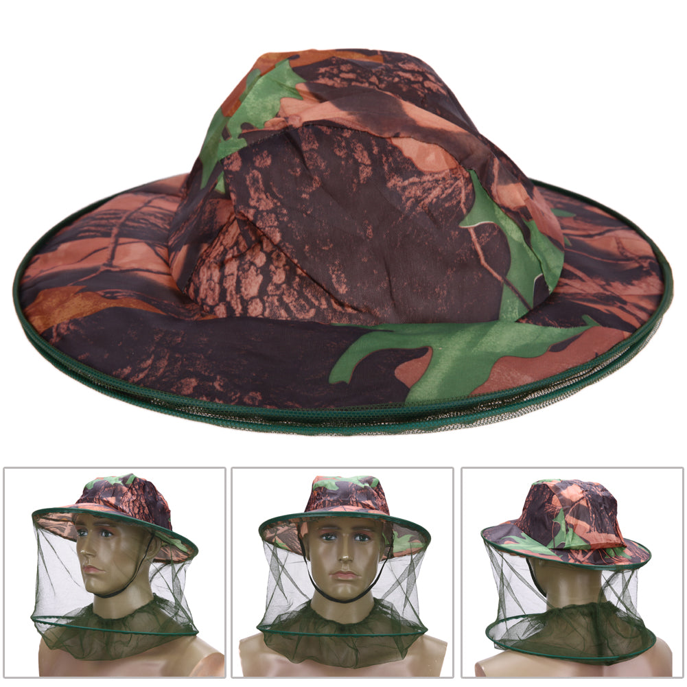 1Pcs Camouflage Fishing Hat Mosquito Net Fishing Hat Unisex Bee keeping Insects Polyester Prevention Cap Fishing Tools Outdoor-ebowsos