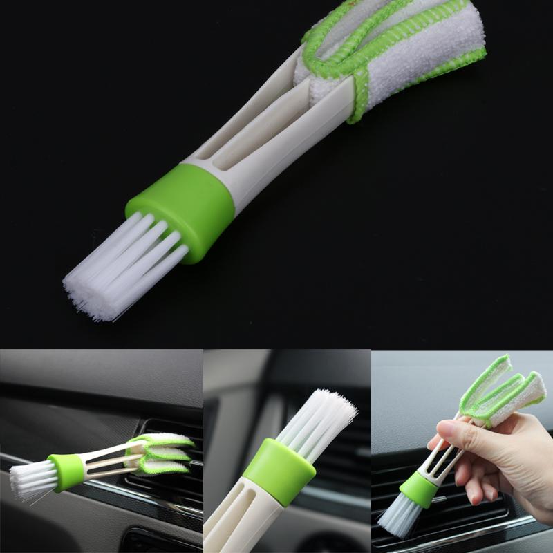 1Pcs Car Cleaning Brush Double Ended Car Air Conditioner Vent Slit  Brush Instrumentation Dusting Blind Keyboard Cleaning Washer - ebowsos