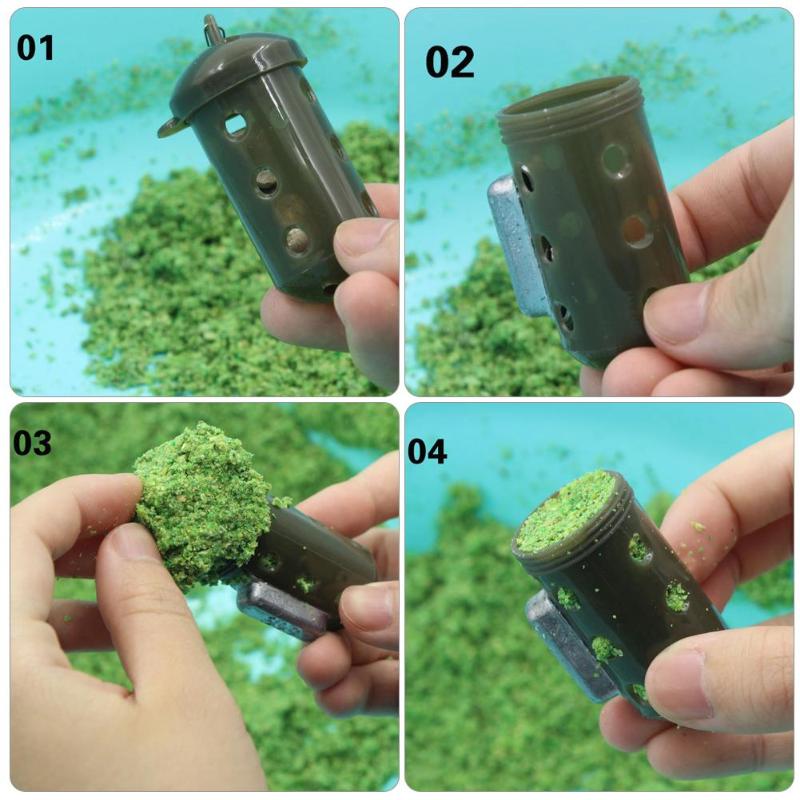 1Pcs Fishing Tackle Carp Pellet Fishing Feeder Bait Cage Lure Pit Device with Lead Pellet Fishing Tackle-ebowsos