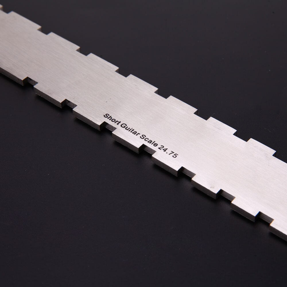 1Pcs Guitar Fingerboard Ruler Silver Stainless Steel Guitar Neck Notched Straight Edge Luthiers Tool Guitarra Accessories-ebowsos