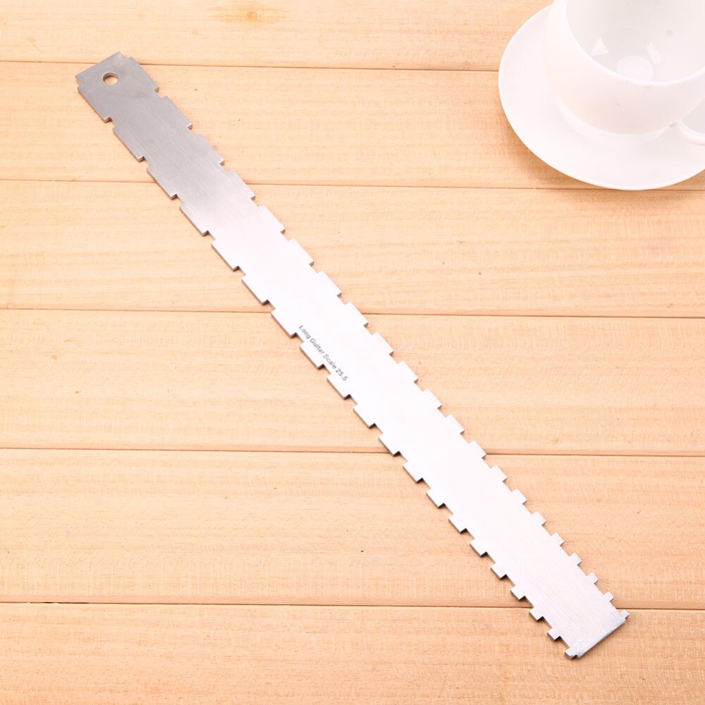 1Pcs Guitar Fingerboard Ruler Silver Stainless Steel Guitar Neck Notched Straight Edge Luthiers Tool Guitarra Accessories-ebowsos