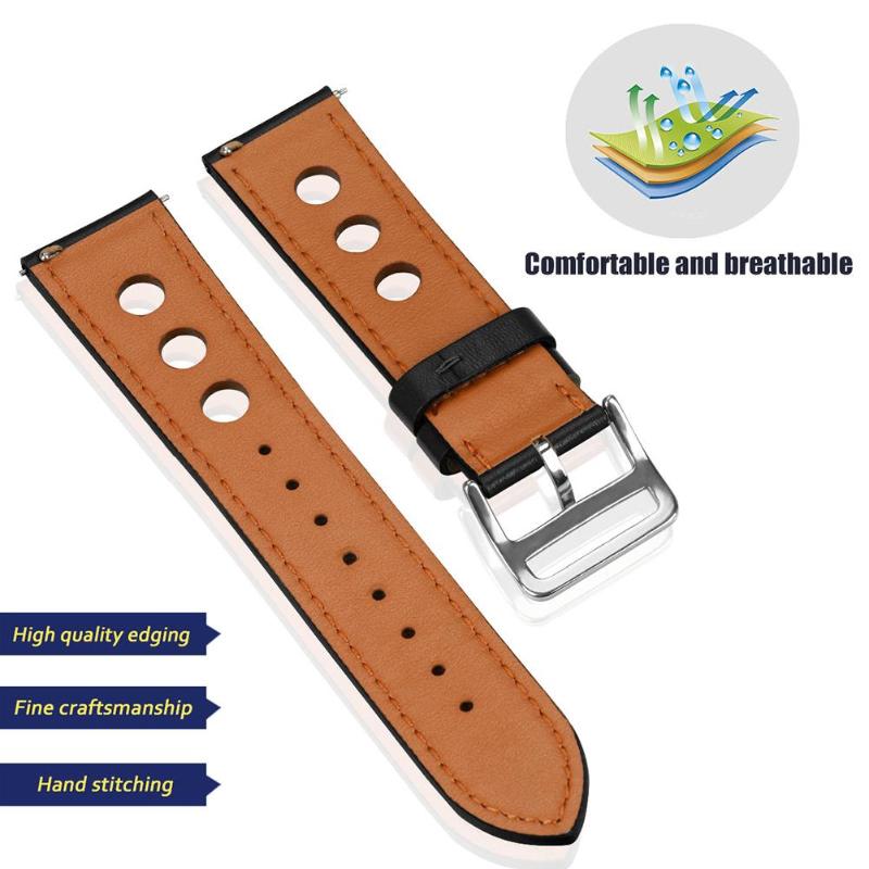 1Pcs Leather Porous Breathable Adjustable Wrist Strap Bracelet Watch Band Replacement for Fitbit Versa Smart Watch High Quality - ebowsos