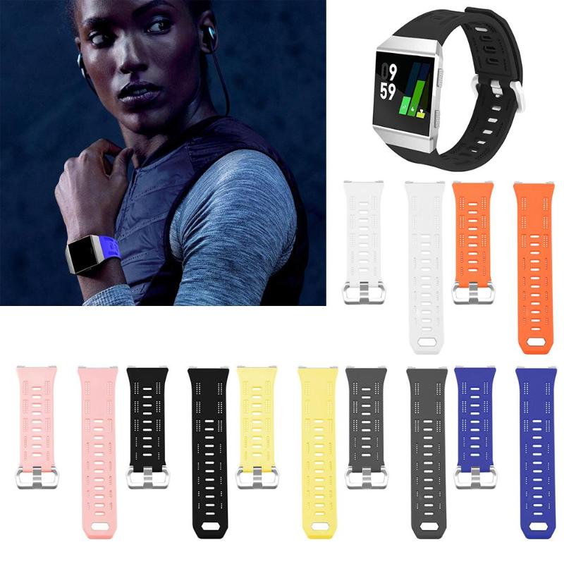 1Pcs Soft Silicone TPU Hollow Breathable Watch Band Bracelet Wrist Strap Replacement for Fitbit Ionic Smart Watch Colorful Bands - ebowsos