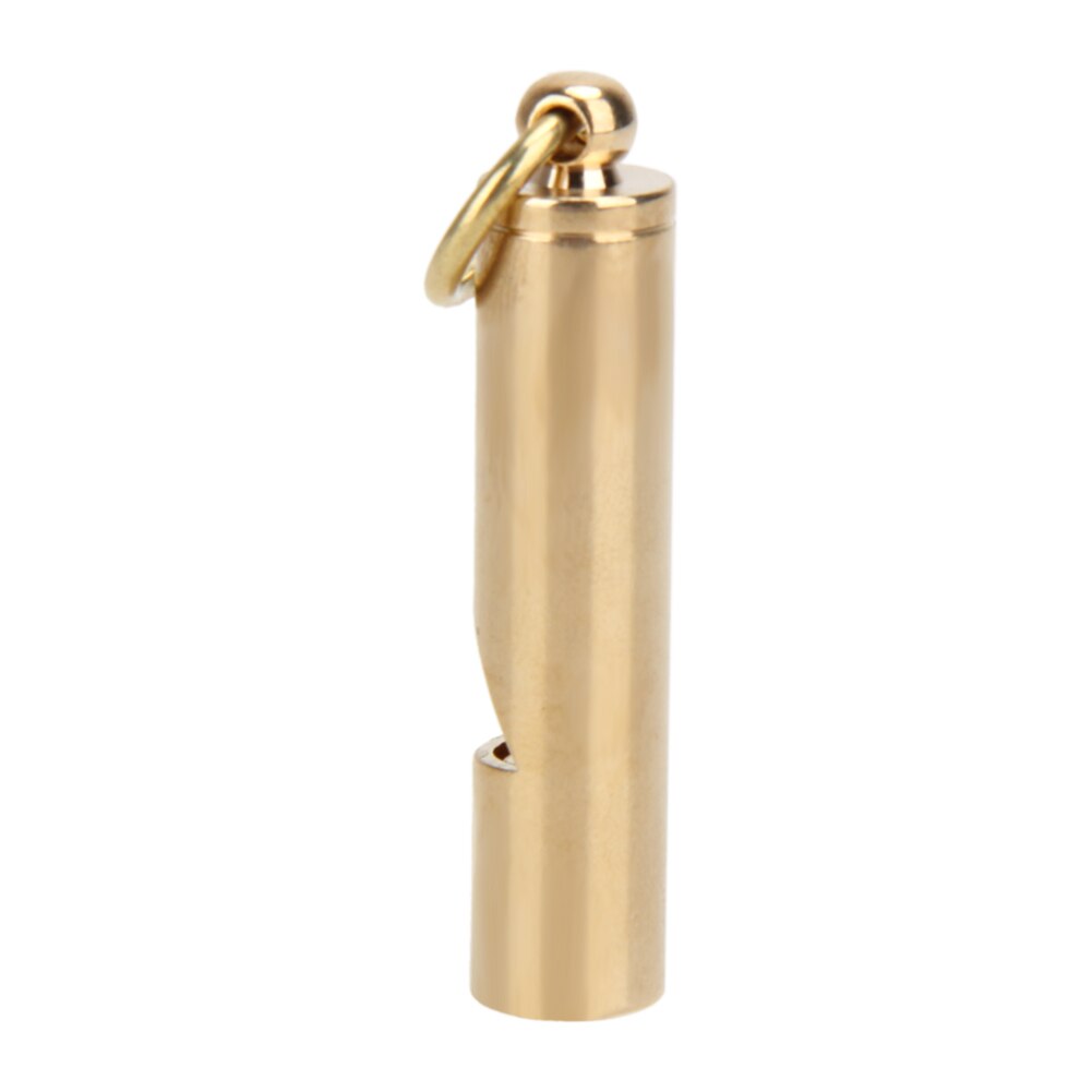 1Pcs Solid brass EDC Emergency Survival Aid Whistle Keychain For Camping Hiking Outdoor Sport Tools-ebowsos