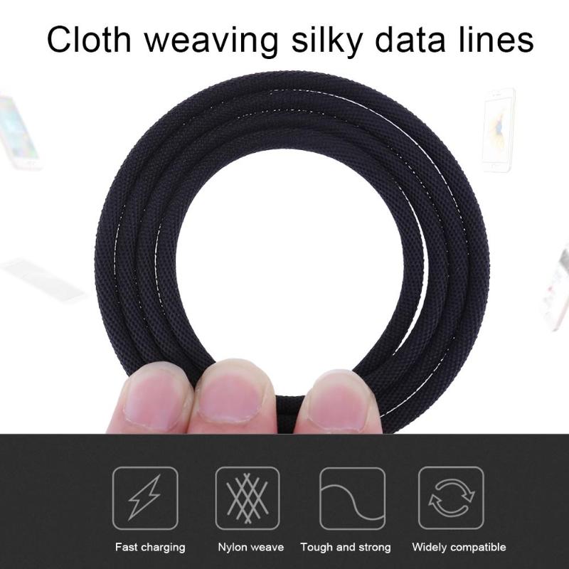 1m Type-C Cable Aluminum Case Nylon Braiding Fast Quick Charging Data Sync Cable Cloth Weaving Silky Type C Cord Wire Line - ebowsos