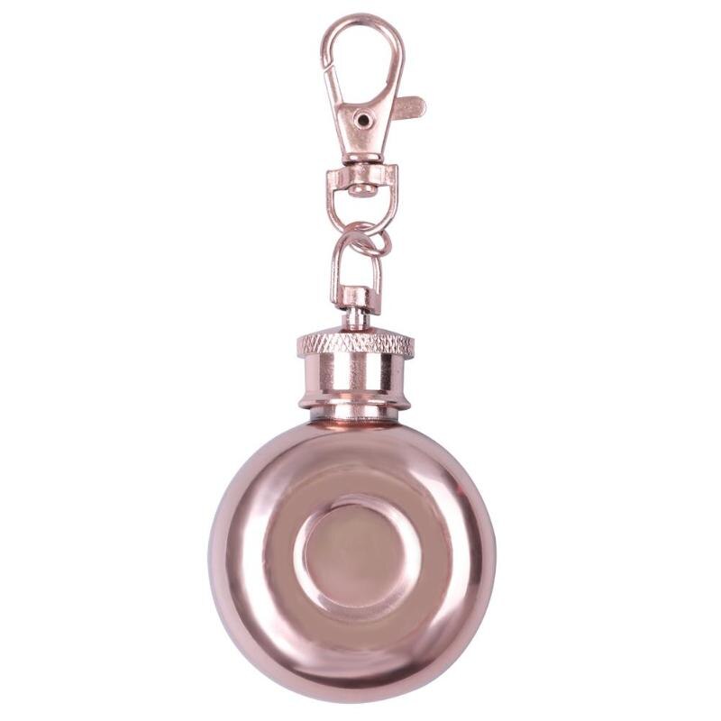 1oz Portable Stainless Steel Hip Flasks Keychain Flagon Jar Wine Whisky Pot Drinkware Key Ring Travel Whisky Alcohol Bottle - ebowsos