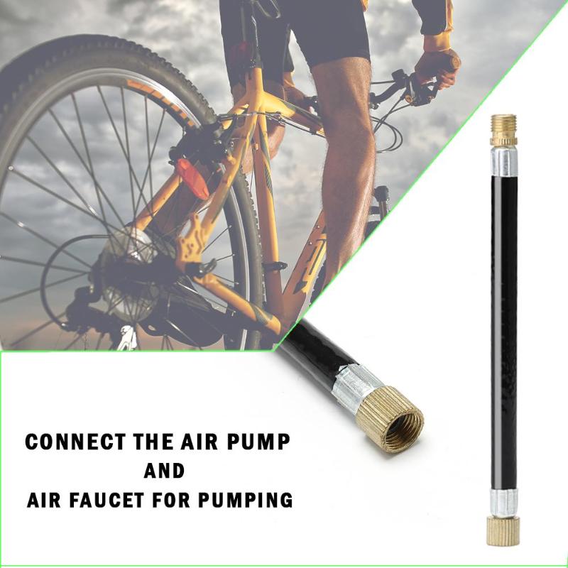 1pc MTB Bike Air Tap Tire Gas Valve Adapter Inflater Air Pump Extension Pipe Tube Connect the air pump and air tap-ebowsos