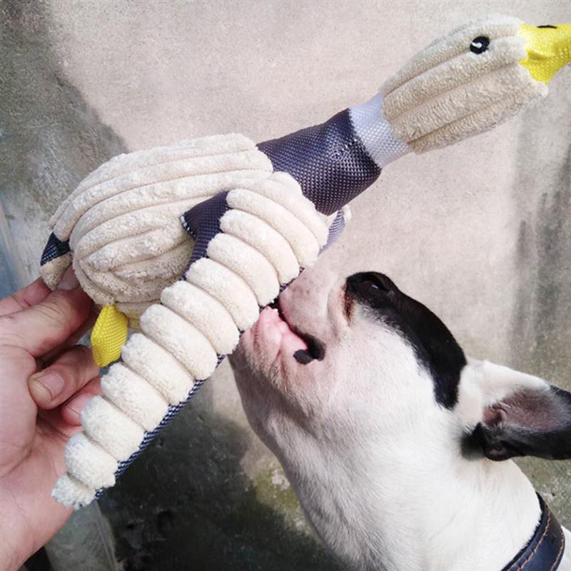 1pc Pet Chew Toy Creative Duck Shape Hemp Rope Dog Teething Toy Pet Plush Toys For Dog Pet Supplies Dog Favors-ebowsos