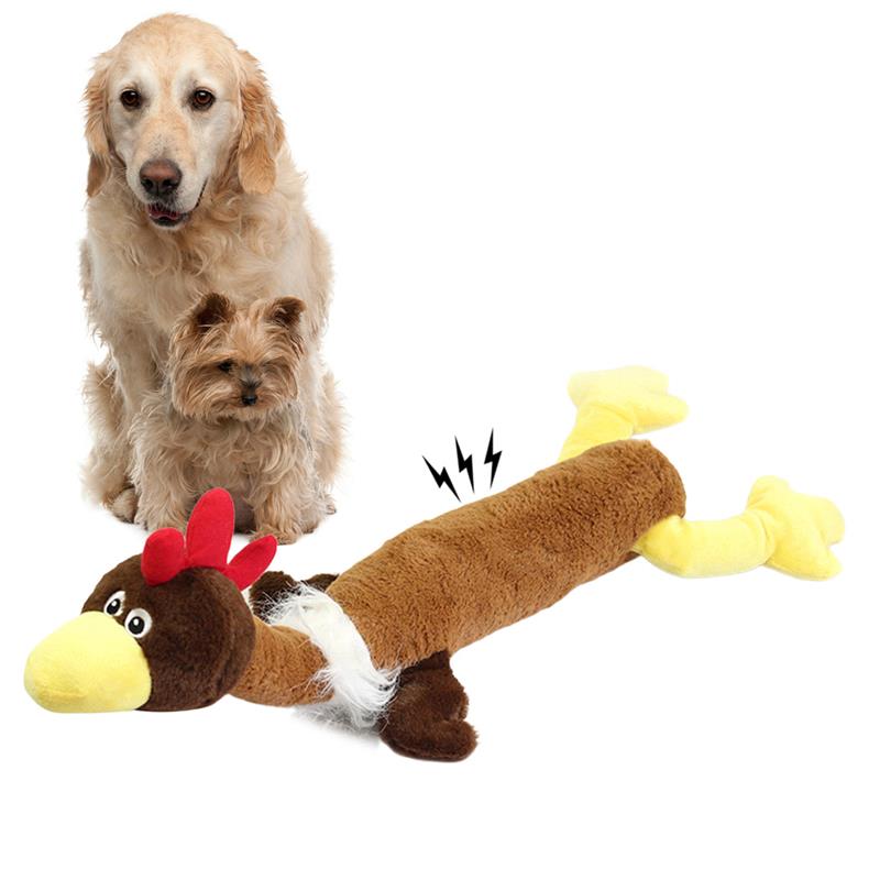 1pc Pet Plush Toy Bite-Resistant Turkey Shape Pet Squeaky Toy Pet Bite Toys For Dog Pet Supplies Dog Favors-ebowsos