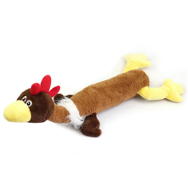 1pc Pet Plush Toy Bite-Resistant Turkey Shape Pet Squeaky Toy Pet Bite Toys For Dog Pet Supplies Dog Favors-ebowsos