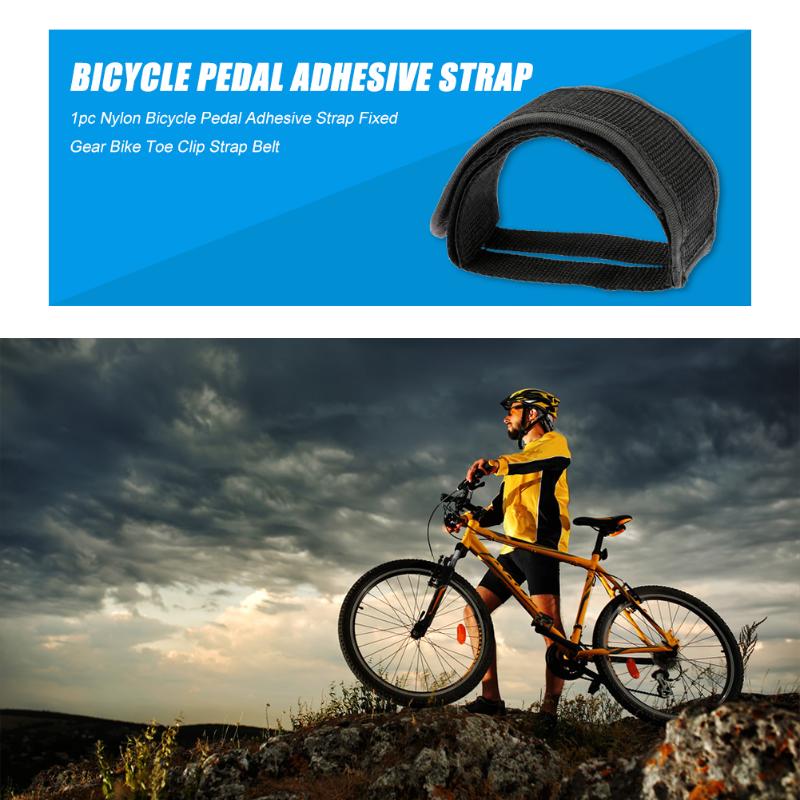 1pc Wear-resisting Nylon Binding Belt Bicycle Pedal Adhesive Strap Toe Clip High-quality Belt Fixed Gear Accecssories-ebowsos