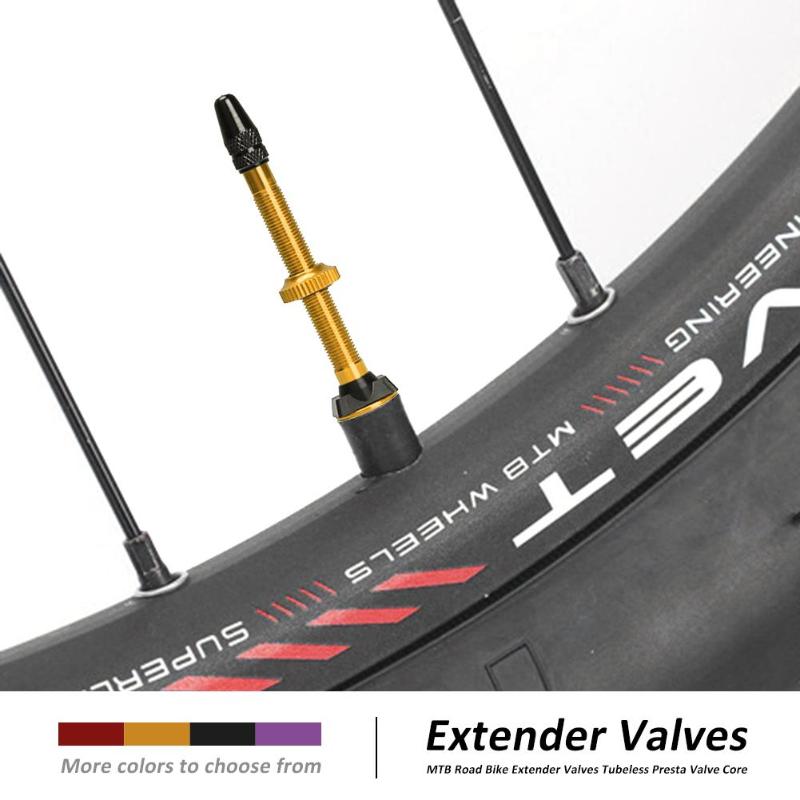 1pcs 40mm MTB Road Bike Extender Valves Tubeless Presta Valve Core-ebowsos