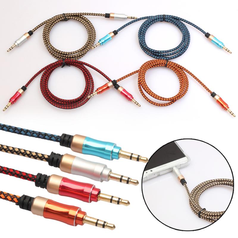 1pcs Audio Cable 1M / 3FT 3.5mm Aux Cable Gold Plated Male to Male Car Audio Line for  MP3/ DVD/TV/Mobile phone - ebowsos