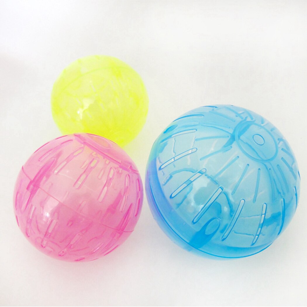 1pcs Hamster Ball Clear Plastic Safe Sturdy Hamster Exercise Ball Hamster Ball Toy Pet Interactive Toy Supplies Random Color-ebowsos