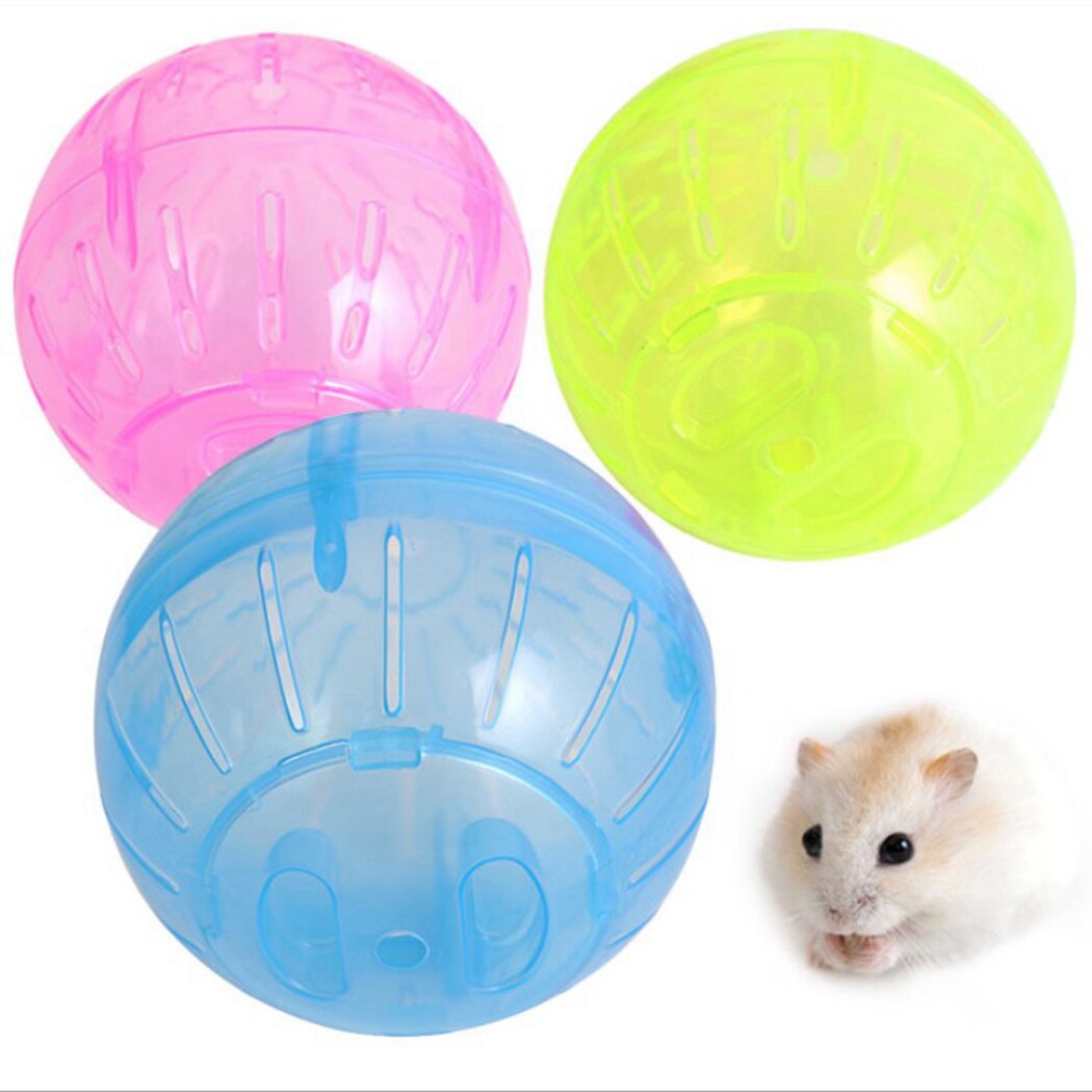 1pcs Hamster Ball Clear Plastic Safe Sturdy Hamster Exercise Ball Hamster Ball Toy Pet Interactive Toy Supplies Random Color-ebowsos