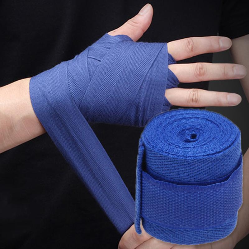 1pcs/roll 2.5M Cotton Sports Strap Boxing Bandage Sanda Muay Thai MMA Taekwondo Hand Gloves Wraps-ebowsos