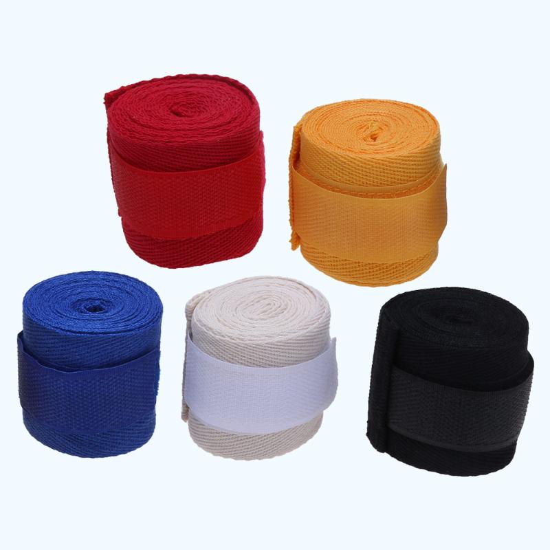 1pcs/roll 2.5M Cotton Sports Strap Boxing Bandage Sanda Muay Thai MMA Taekwondo Hand Gloves Wraps-ebowsos