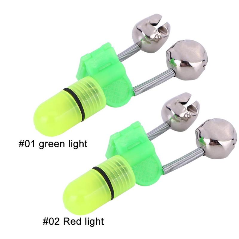 1pcs/set LED Fishing Rod Bite Alarm Bells Ring Fishing Lures Accessory Red Light Alerter Outdoor Fish Tool-ebowsos