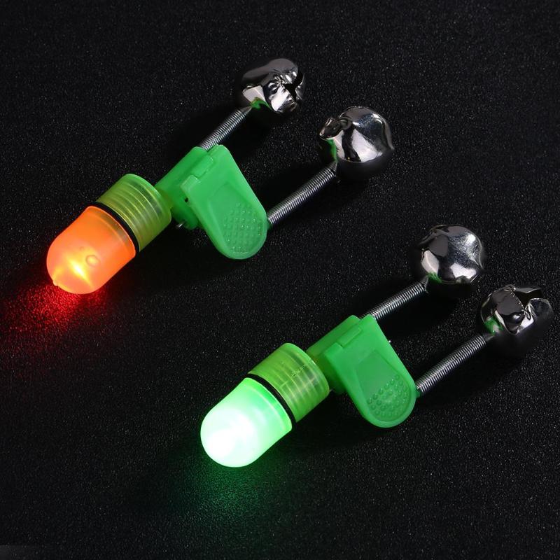 1pcs/set LED Fishing Rod Bite Alarm Bells Ring Fishing Lures Accessory Red Light Alerter Outdoor Fish Tool-ebowsos