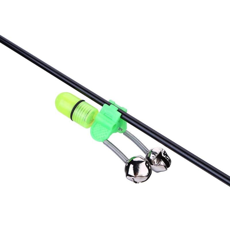 1pcs/set LED Fishing Rod Bite Alarm Bells Ring Fishing Lures Accessory Red Light Alerter Outdoor Fish Tool-ebowsos