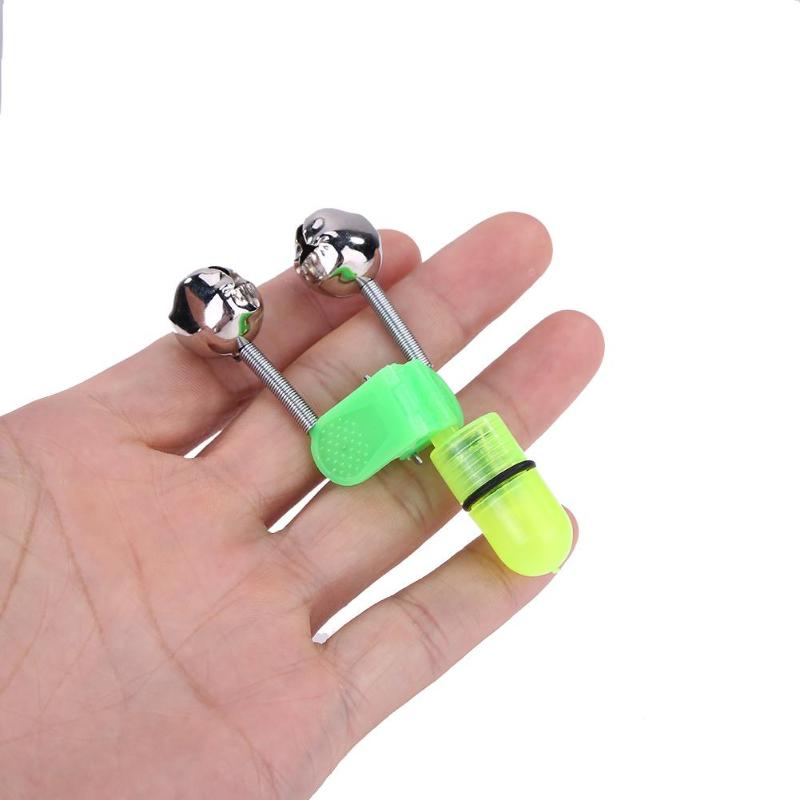 1pcs/set LED Fishing Rod Bite Alarm Bells Ring Fishing Lures Accessory Red Light Alerter Outdoor Fish Tool-ebowsos