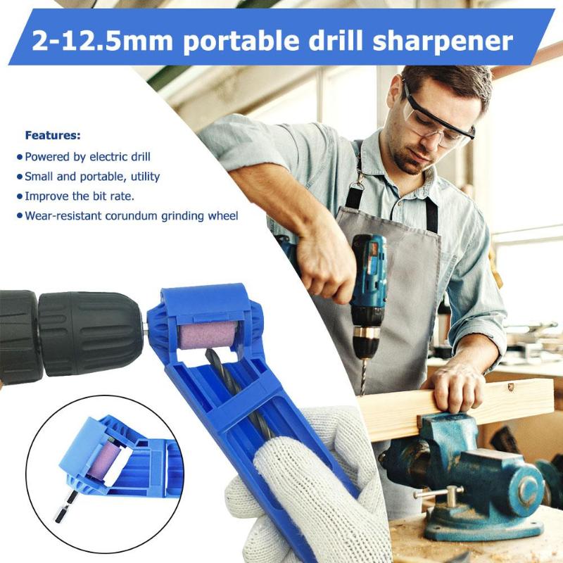 2-12.5mm Drill Bit Sharpener Corundum Grinding Wheel Polishing Sharpener Small Portable Practical Tools Increase Bit Usage - ebowsos