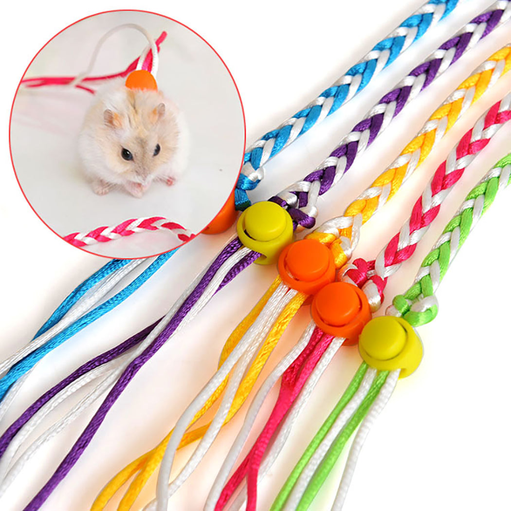 2 Meters Small Animal Leash Adjustable Hamster Leash For Rats Ferret Mouse Squirrel Small Pet Carry-On Supplies Random Color-ebowsos