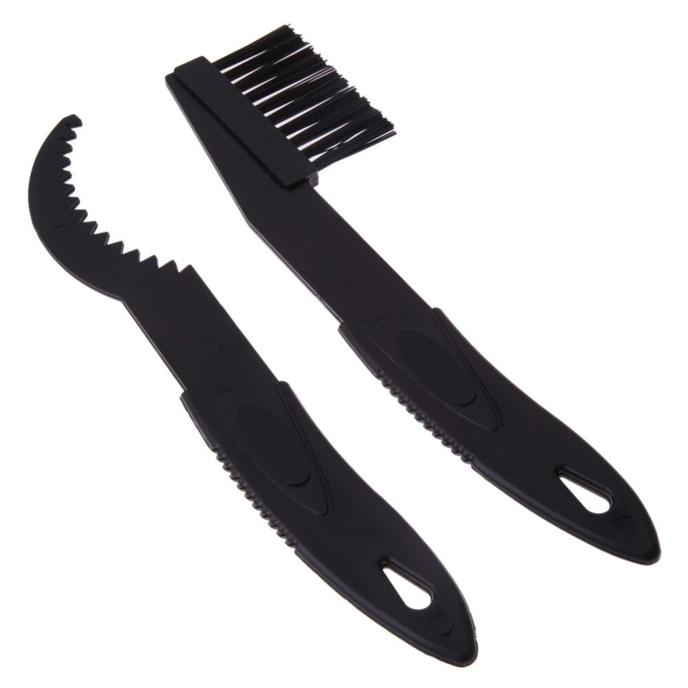 2 PCS Bike Cycling Cleaner Scrubber Tools Bicycle Chain Clean Brush Cleaning Bicycle Repair Tools Parts Bike Accessories Black-ebowsos