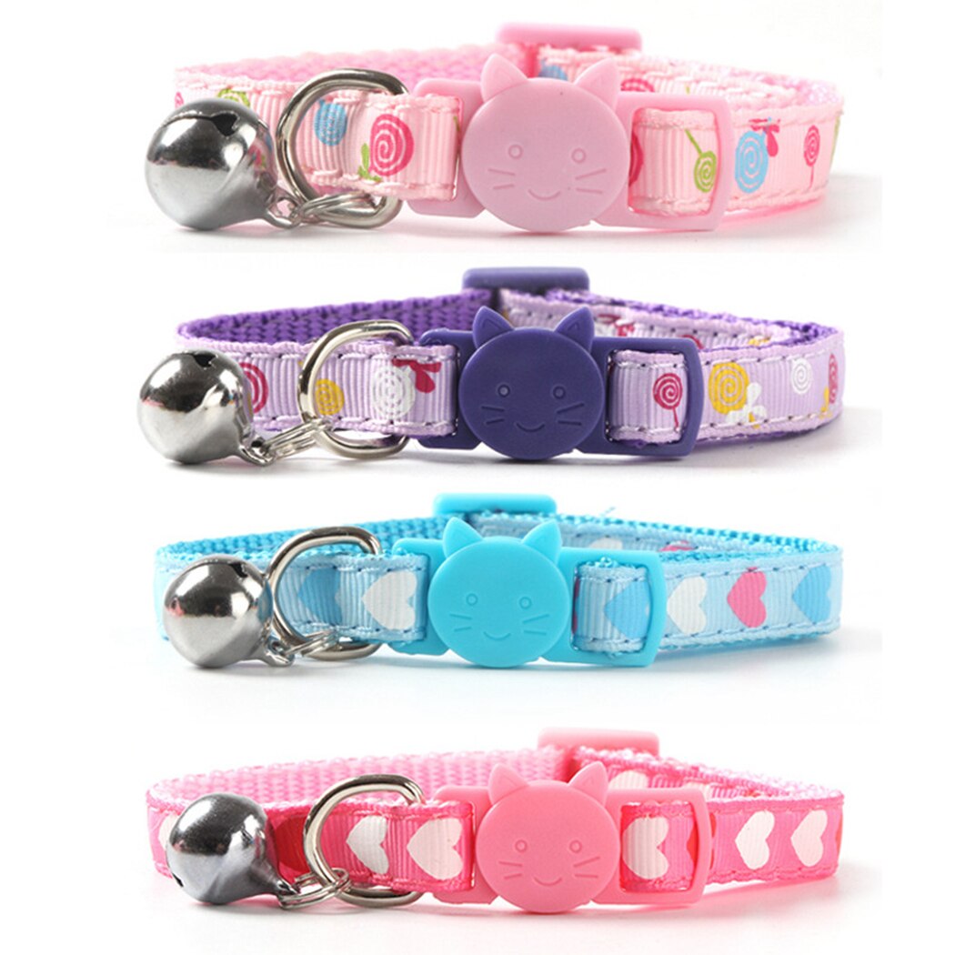 2 Pcs Adjustable Cute Dog Collars Pet Collars With Small Bells Charm Necklace Collar For Little Dogs Cat Collars Pet Supplies-ebowsos