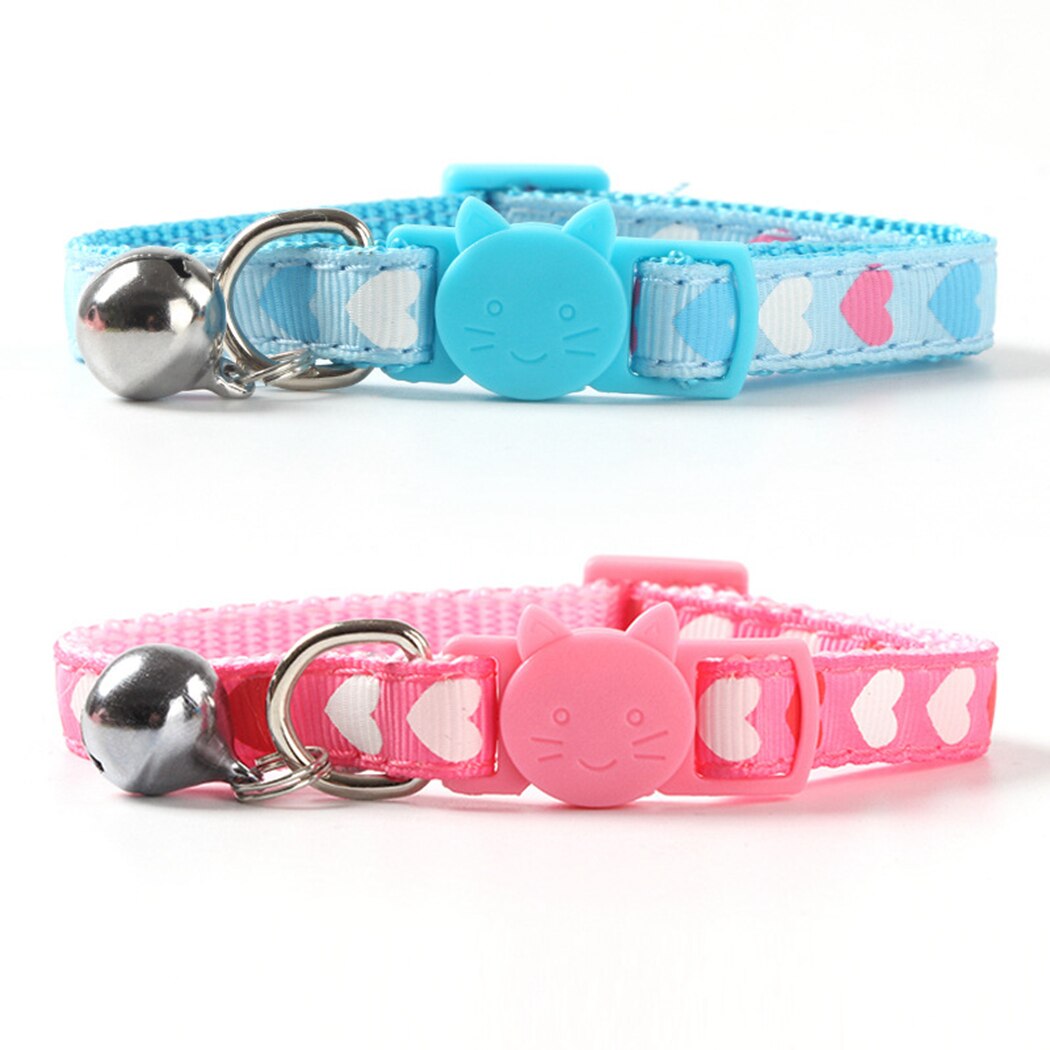 2 Pcs Adjustable Cute Dog Collars Pet Collars With Small Bells Charm Necklace Collar For Little Dogs Cat Collars Pet Supplies-ebowsos