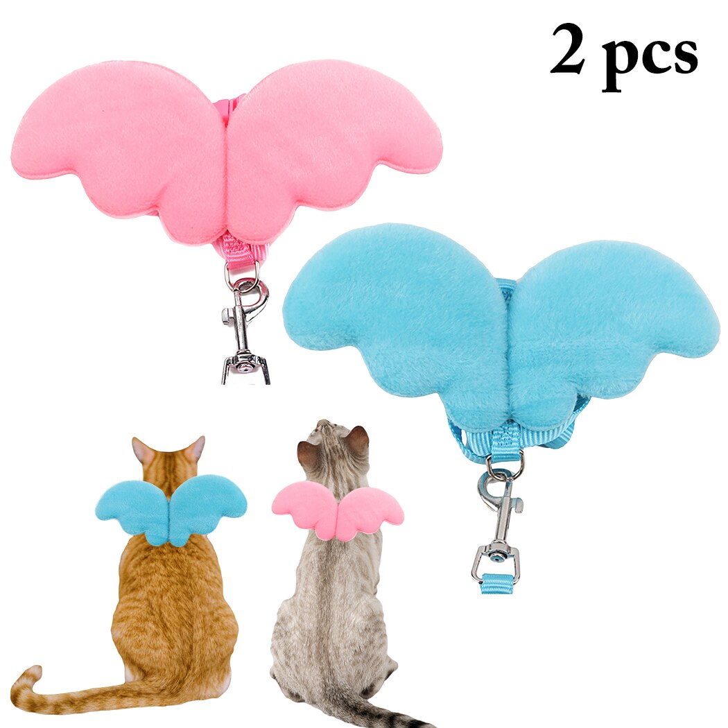 2 Sets Valentine'S Day Angel Wings Pet Leash Harness Angel Wing Adjustable Cat Leash With Harness For Dogs 2019 New Arrive-ebowsos