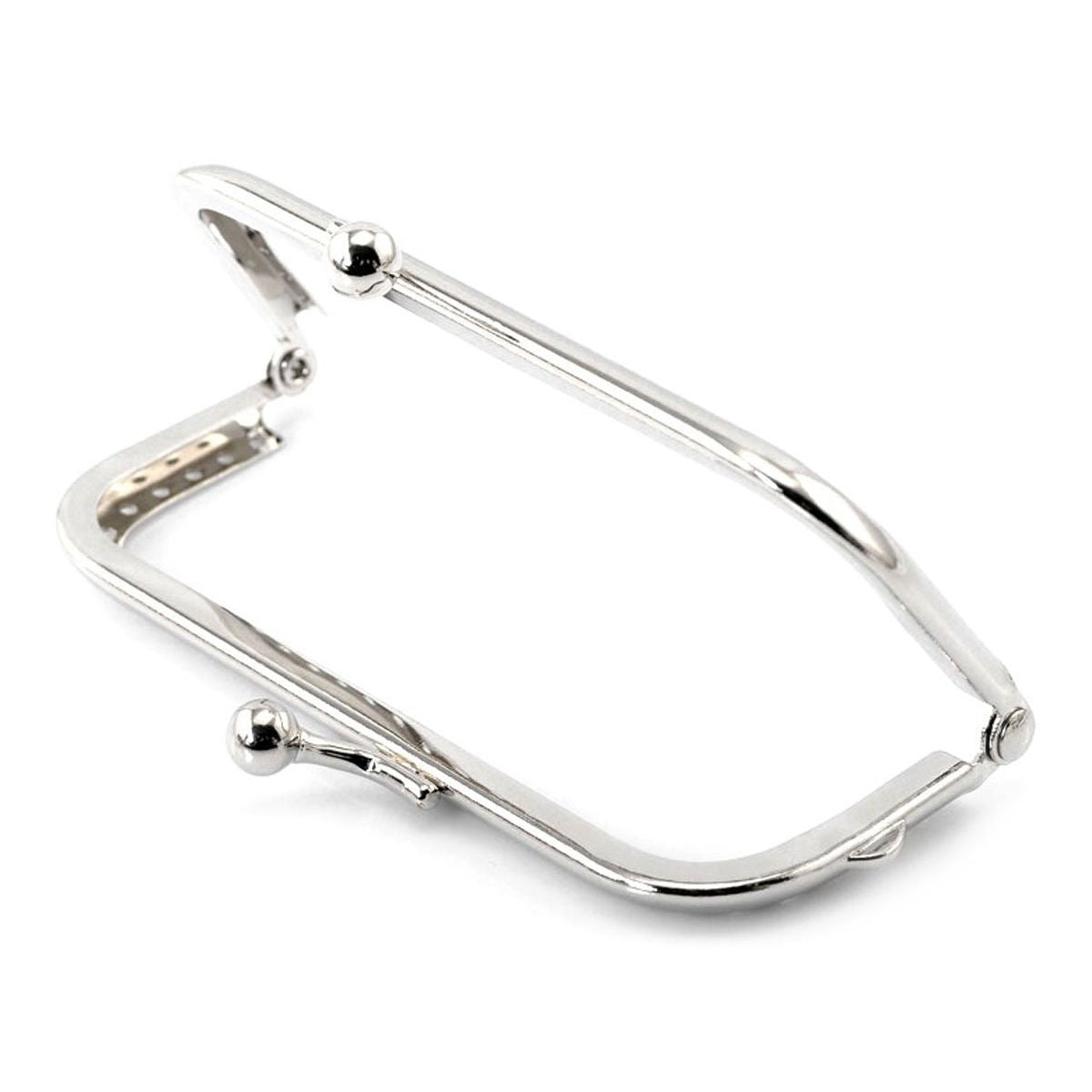 2 Silver Tone Purse Bag Metal Frame Kiss Clasp Lock 10.5x6cm - ebowsos